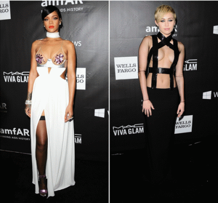 Rihanna Miley Cyrus amraf gala la